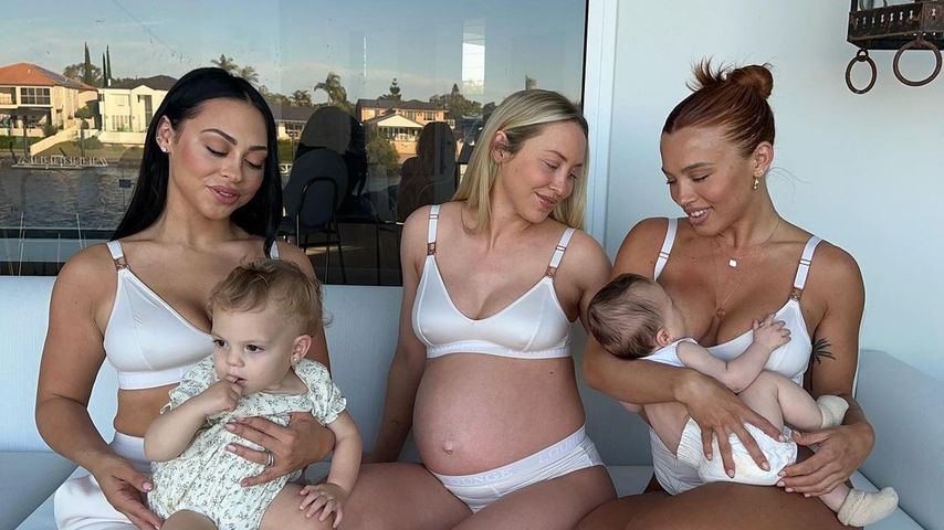 Emilee, Amy und Tammy Hebrow mit ihren Kindern