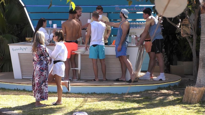 Die "Love Island"-Kandidaten feiern