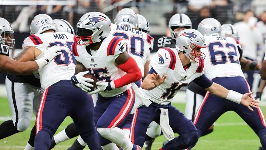 Die New England Patriots auf dem Spielfeld