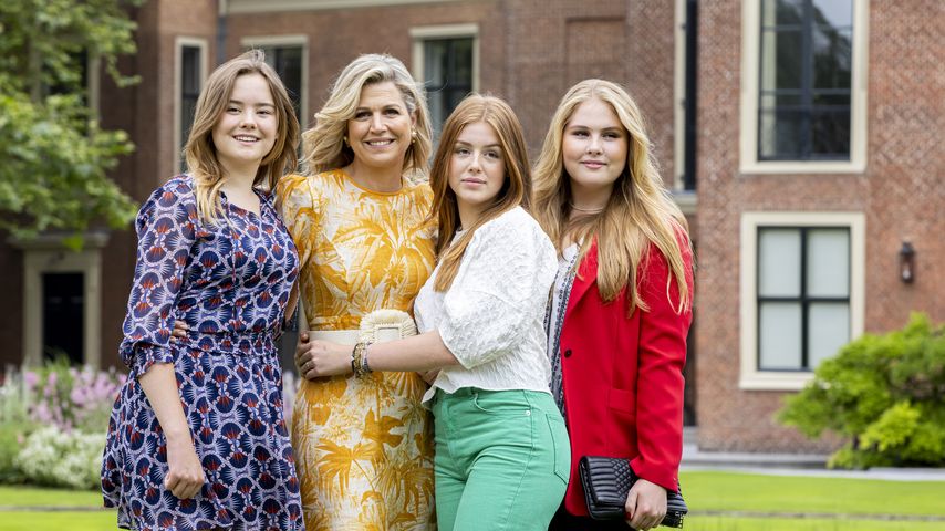 Königin Máxima der Niederlande mit ihren Töchtern Ariane, Alexia und Amalia