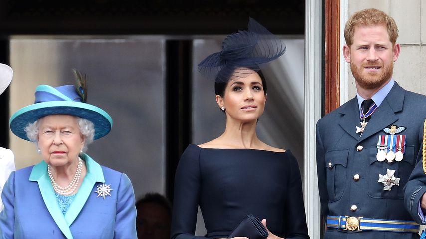 Die Queen, Herzogin Meghan und Prinz Harry, Juli 2018