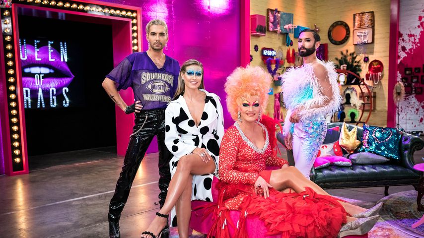 Die "Queen of Drags"-Jury mit Gastjurorin Olivia Jones