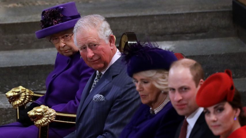 Queen Elizabeth II., Prinz Charles, Herzogin Camilla, Prinz William und Herzogin Kate
