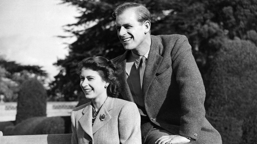 Queen Elizabeth II. und Prinz Philip in ihren Flitterwochen, 1947