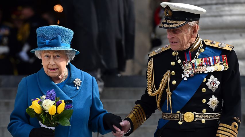Die Queen und Prinz Philip vor der St. Paul's Cathedral in London 2015
