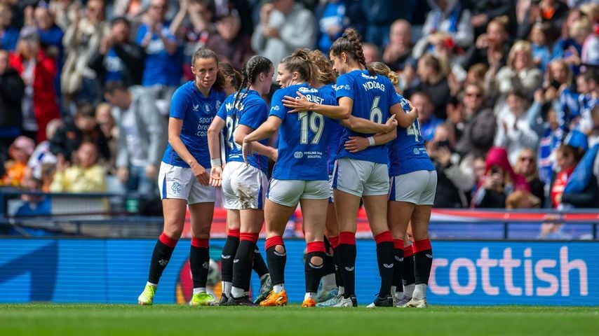 Das Team der Rangers Women im Mai 2025 in Glasgow City