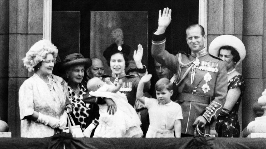 Die britischen Royals während der Trooping-the-Colour-Parade in London, 1964