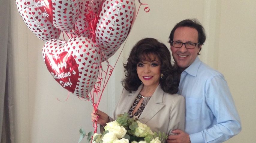 Die Schauspielerin Joan Collins und ihr Mann Percy im Februar 2022