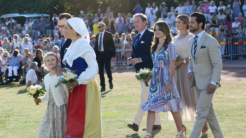Die schwedische Königsfamilie an Prinzessin Victorias 42. Geburtstag