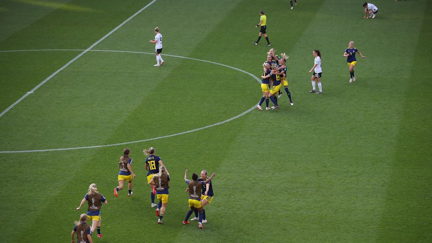 Die schwedischen Nationalspielerinnen nach dem Viertelfinal-Sieg gegen Deutschland