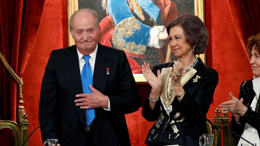 Die spanischen Royals Juan Carlos und Sofía an Juan Carlos' 80. Geburtstag