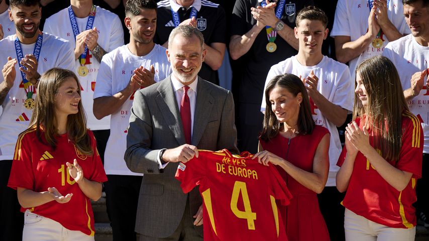 Die spanischen Royals mit den Gewinnern der Fußball-EM, Juli 2024