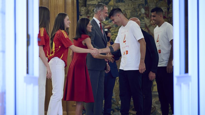 Die spanischen Royals mit ihren EM-Spielern, Madrid 2024