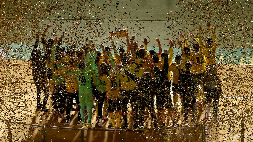 Die Spieler von Borussia Dortmund nach dem DFB-Pokalfinale 2021