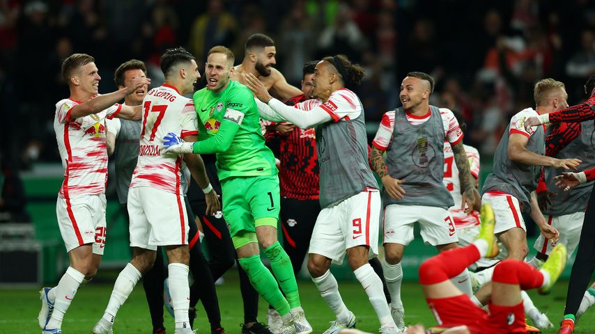 Die Spieler von RB Leipzig nach ihrem Sieg im DFB-Pokalfinale