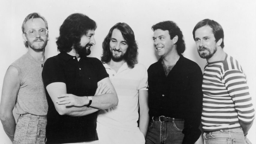Die Supertramp-Mitglieder John Helliwell, Rick Davies, Roger Hodgson, Bob Siebenberg und Dougie Thom