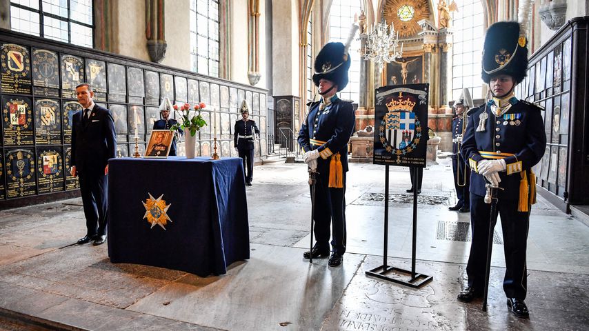 Die Trauerzeremonie für Prinz Philip in der Riddarholmen Church in Stockholm
