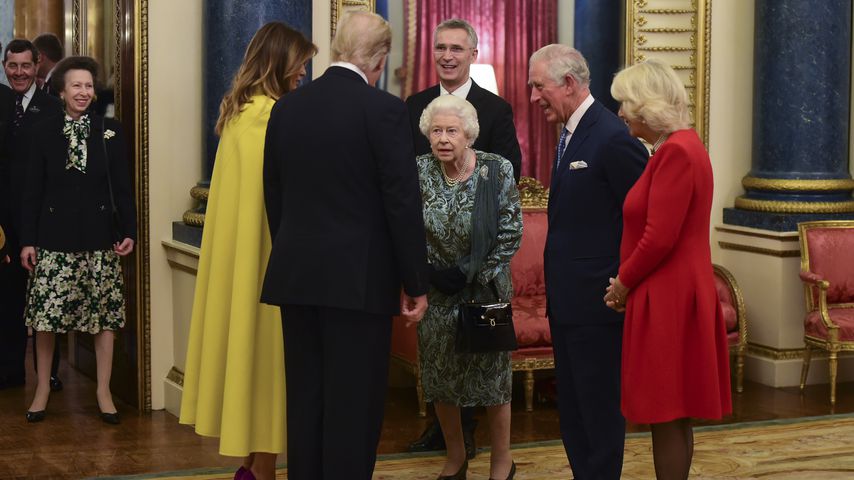 Prinzessin Anne, Melania und Donald Trump, Queen Elizabeth II., Prinz Charles und Camilla