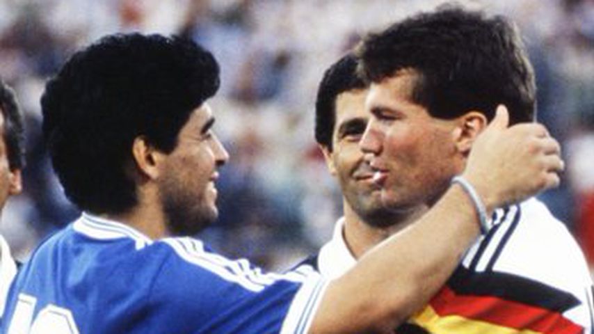Diego Maradona und  Lothar Matthäus
