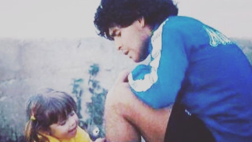 Diego Maradona und seine Tochter Dalma in jüngeren Jahren