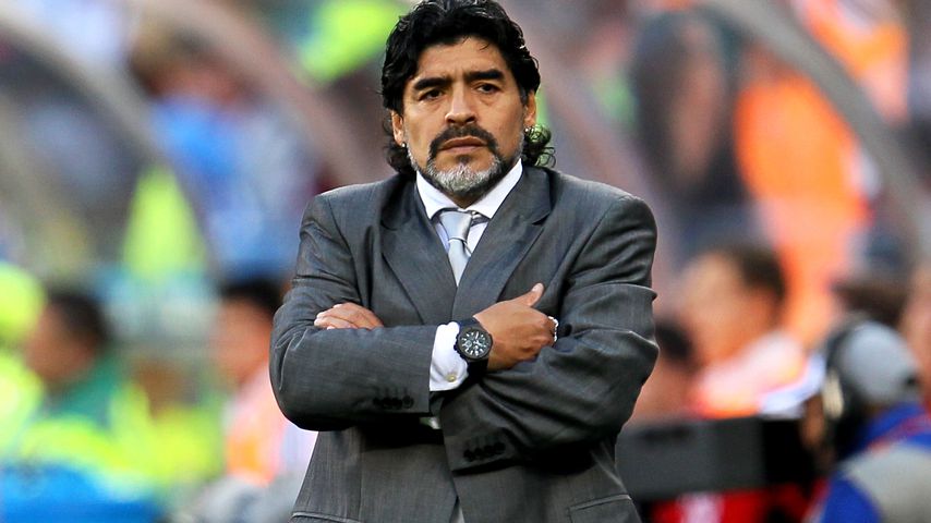 Diego Maradona bei der Fußball-WM in Kapstadt im Juli 2010