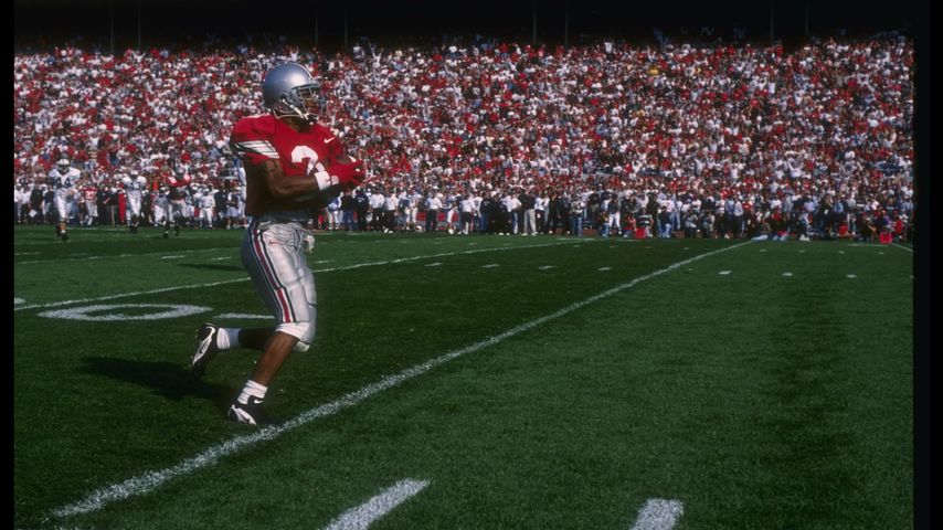 Dimitrious Stanley bei einem Footballspiel für die Ohio State Buckeyes im Oktober 1996