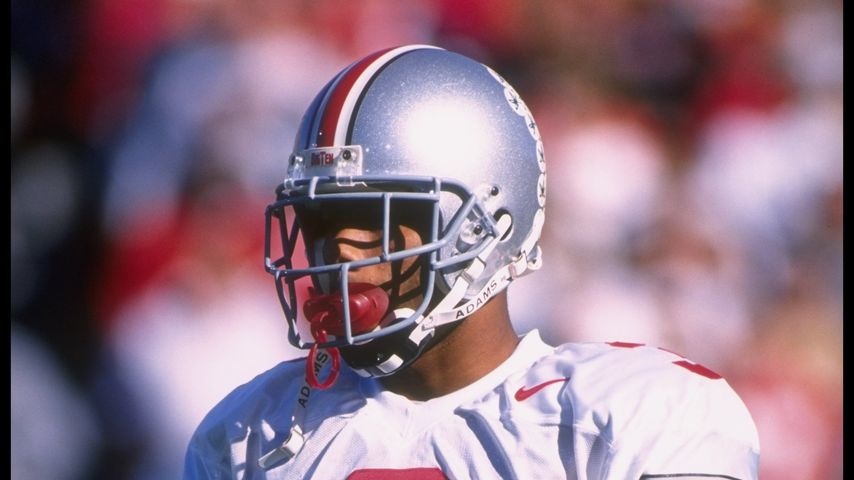 Dimitrious Stanley bei einem Footballspiel für die Ohio State Buckeyes im Oktober 1996