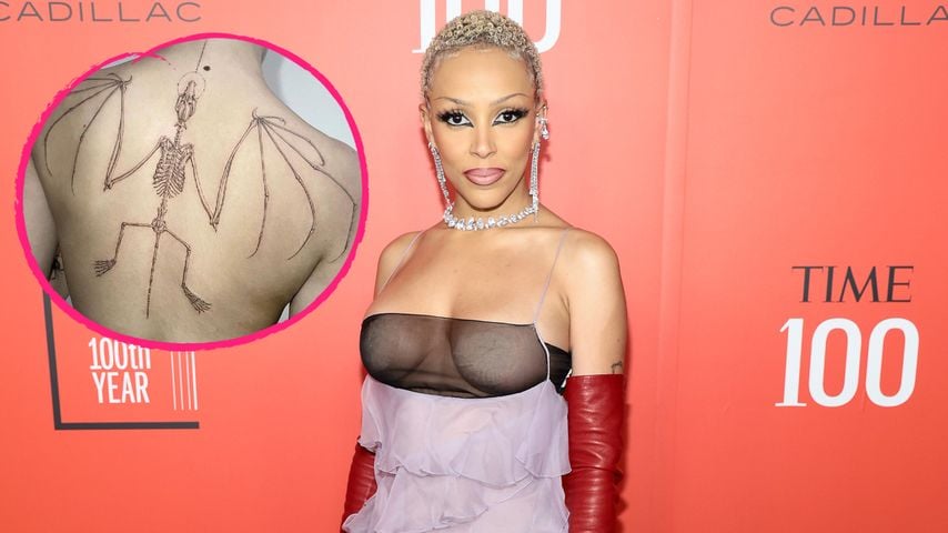 Fledermaus-Skelett: Doja Cat präsentiert neues Rückentattoo