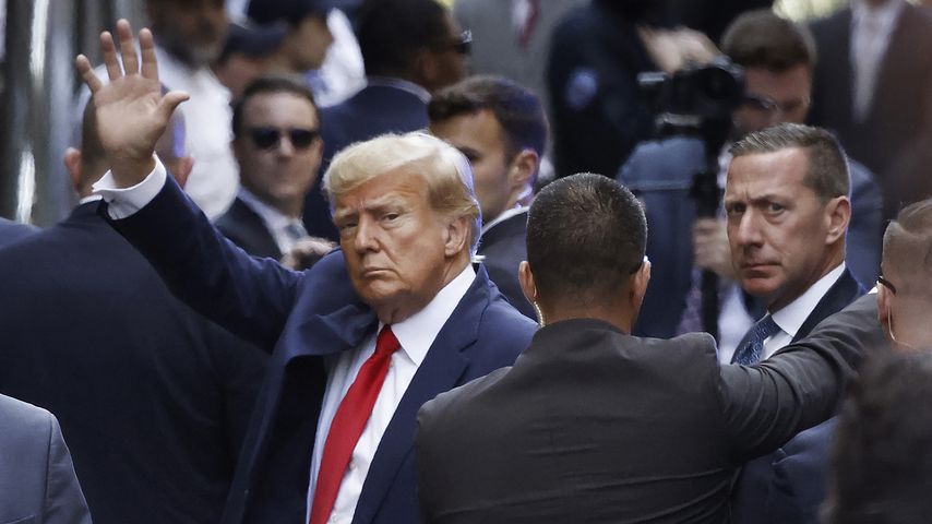 Donald Trump vor dem Gericht in Manhattan, April 2023