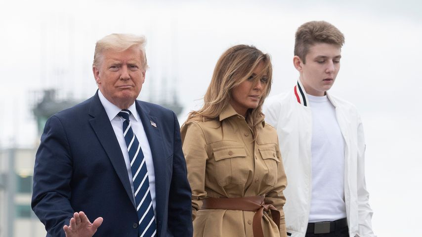 Donald Trump, Melania Trump und ihr Sohn Barron, 2020