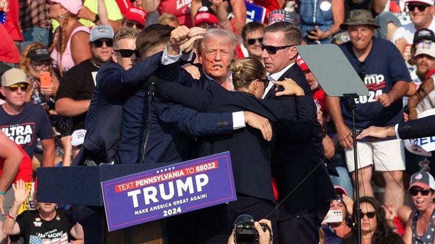 Donald Trump nach dem versuchten Attentat in Pennsylvania