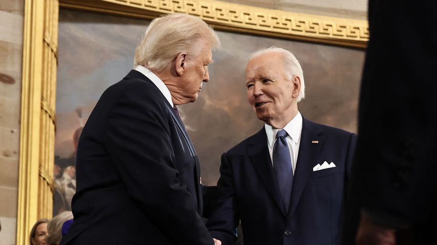 Donald Trump und Joe Biden bei der Amtseinführung des Präsidenten der USA, 20. Januar 2025