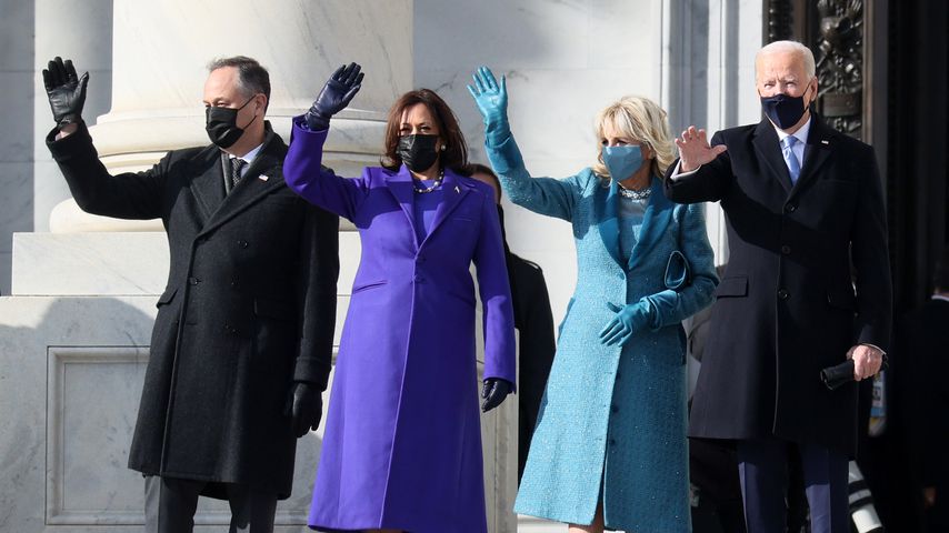 Douglas Emhoff, Kamala Harris, Jill Biden und Joe Biden in Washington