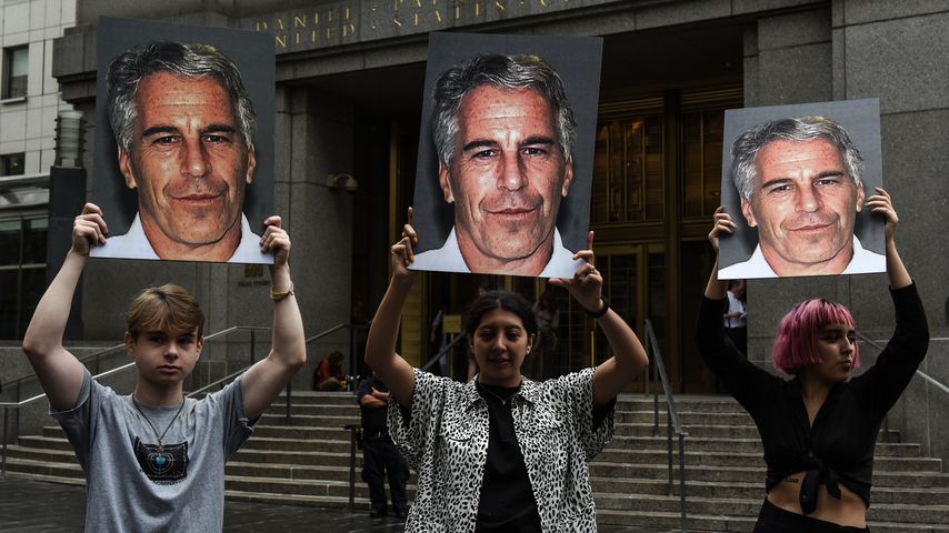 Ein Protest bei dem Prozess von Jeffrey Epstein in NYC im Juli 2019