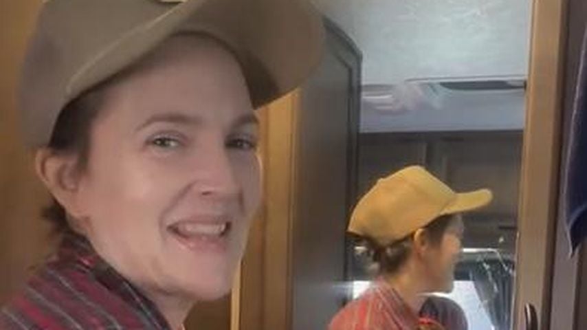 Drew Barrymore in ihrem Camper