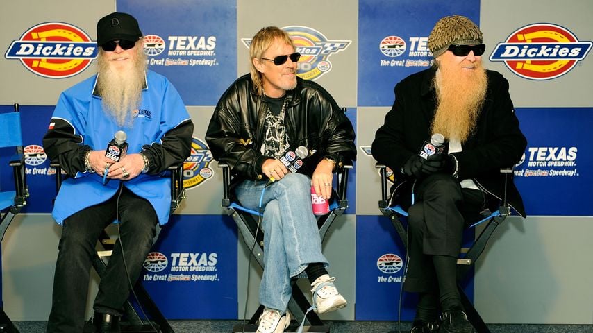Dusty Hill, Frank Beard und Billy Gibbons vor ihrem Auftritt beim Nascar Sprint Cup Series Dickies 500, 2009