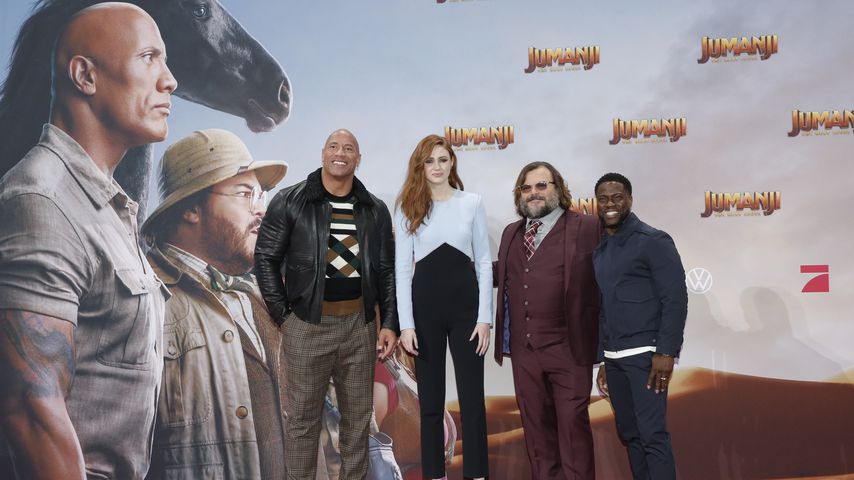 Dwayne Johnson, Karen Gillan, Jack Black und Kevin Hart in Berlin