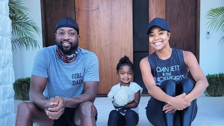 Dwayne Wade mit seiner Tochter Kaavia und seiner Frau Gabrielle Union