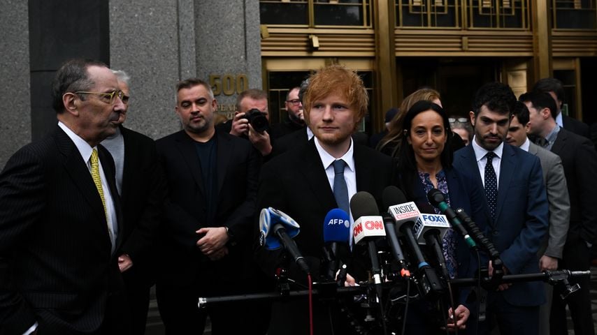 Ed Sheeran nach seinem Freispruch im Urheberrechtsprozess vor dem Bundesgericht in Manhattan, Mai 2023
