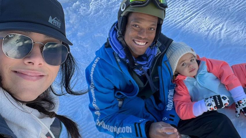 Eddie Murphys Sohn Myles mit seiner Partnerin Carly und ihrer gemeinsamen Tochter Evie