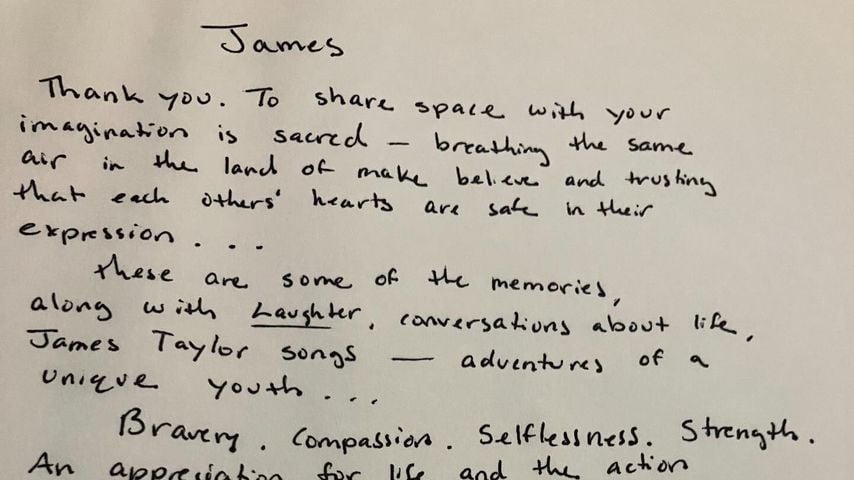 Brief von Katie Holmes an James Van Der Beek