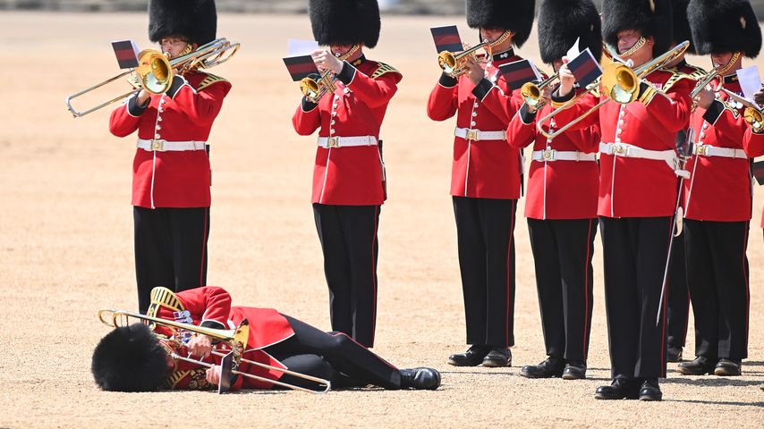 Die Generalprobe der Trooping-the-Colour-Zeremonie