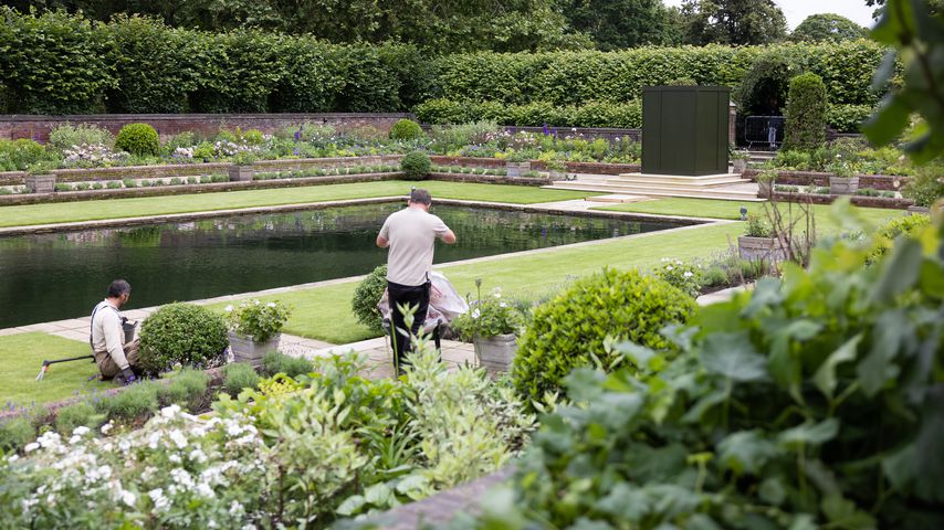 Der Sunken Garden im Kensington Palast, der Standort der Diana-Statue