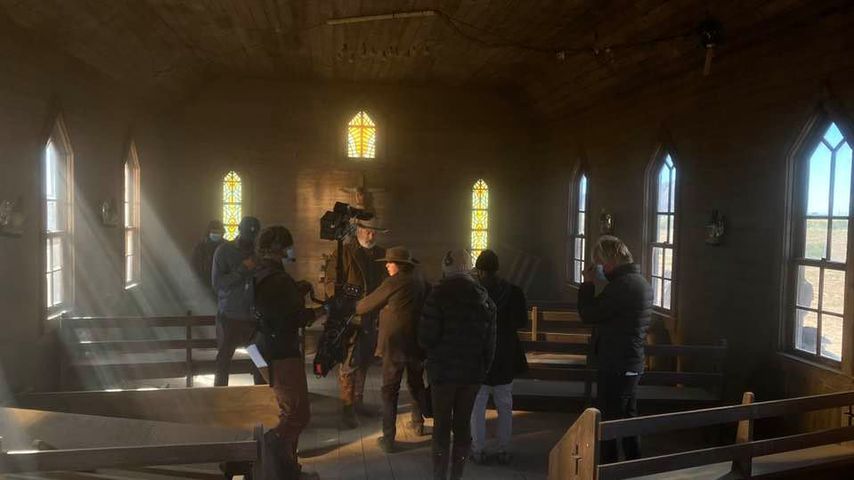 Die Filmcrew am Set von "Rust"