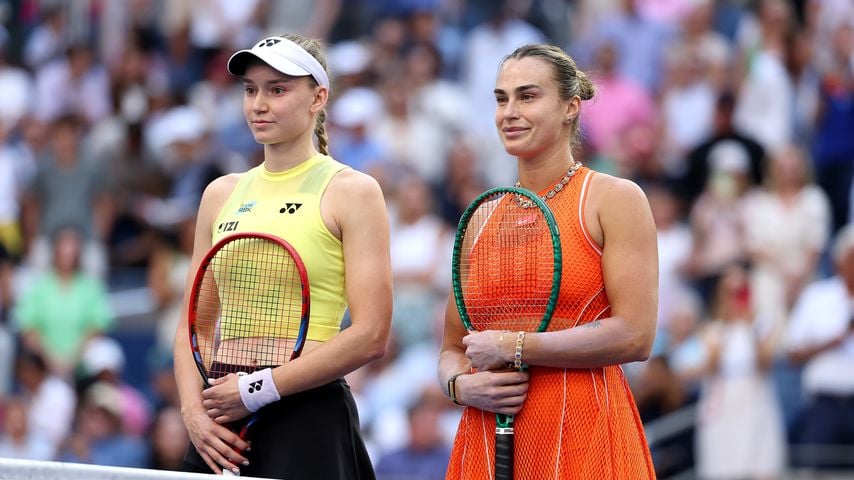 Elena Rybakina und Aryna Sabalenka vor dem Finale der US Open 2026 in New York
