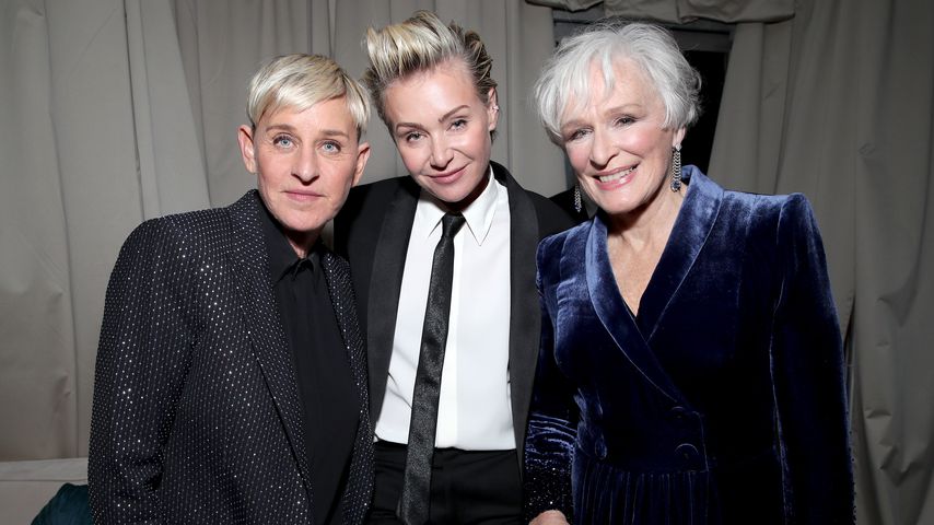 Ellen DeGeneres, Portia de Rossi und Glenn Close auf der Golden Globe Afterparty im Januar 2020