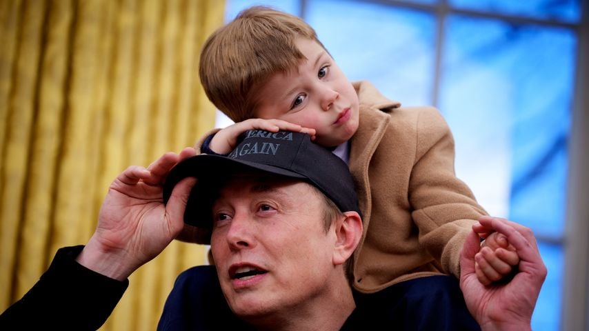 Elon Musk und sein Sohn X im Weißen Haus, Februar 2025