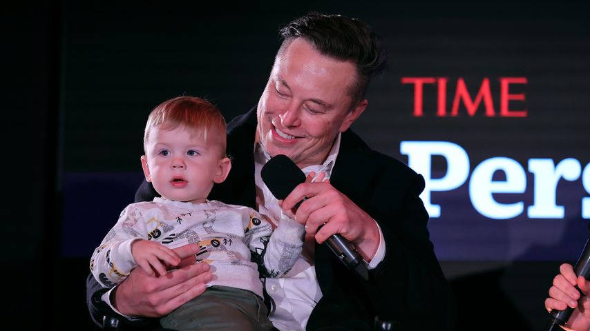 Elon Musk und sein Sohn X Æ A-12, 2021 in New York