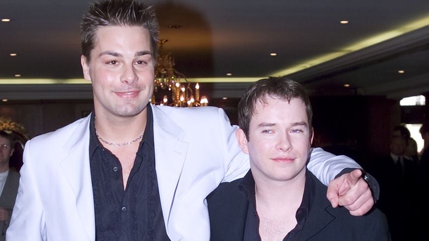 Eloy de Jong und Stephen Gately bei einer Charity-Veranstaltung in London, April 2002