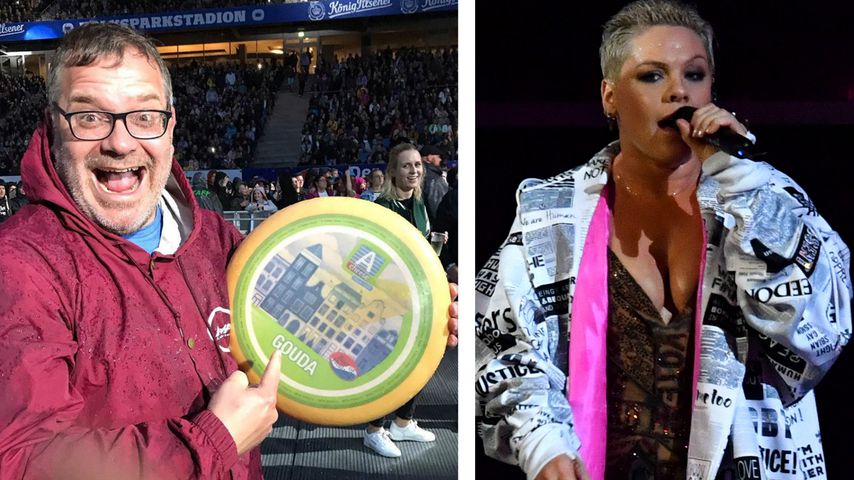 Absurd: Elton überrascht Sängerin Pink bei Konzert mit Käse!